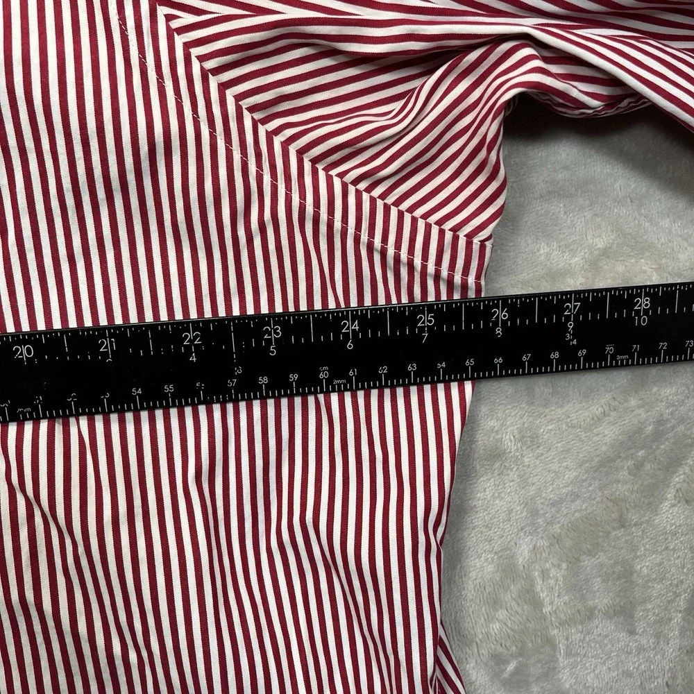 Ralph Lauren Mens XXL Custom Fit Striped Button Down Shirt Red Cotton